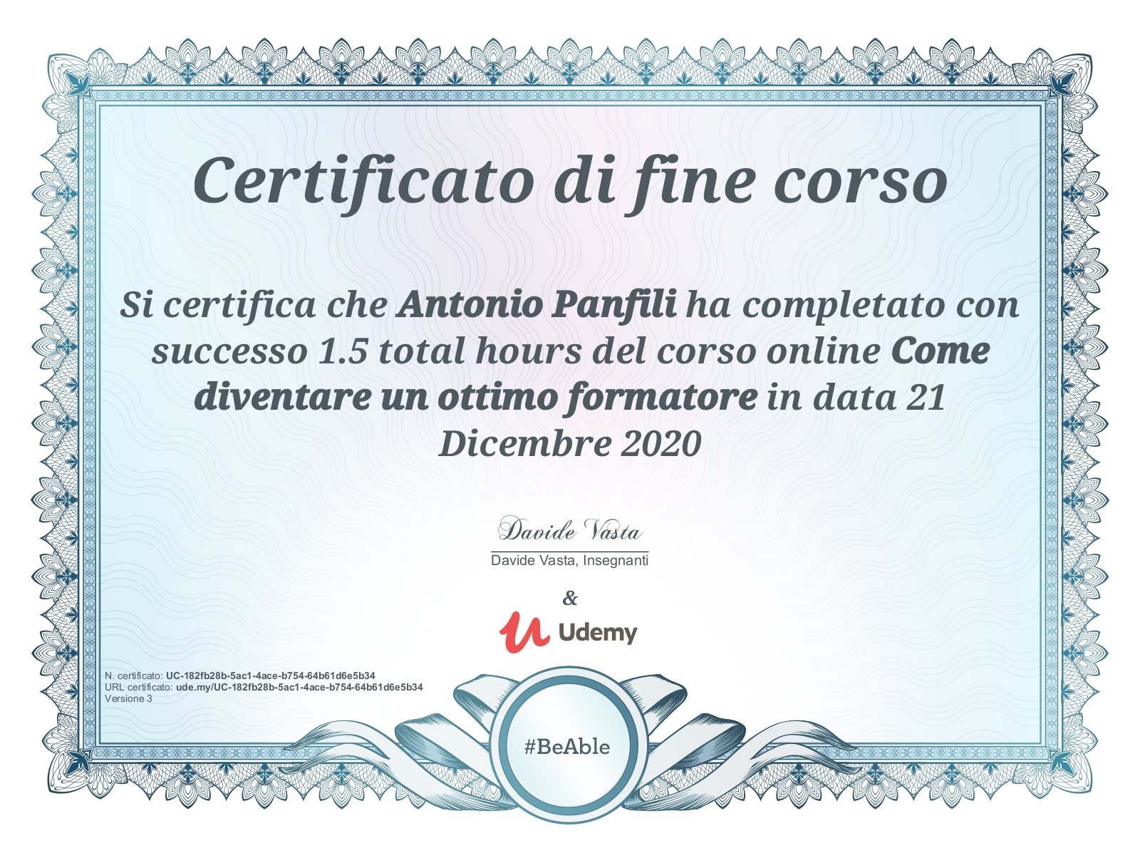 Certificato Come diventare un ottimo formatore